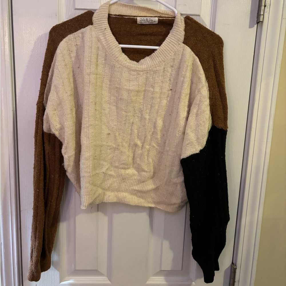 Black brown and tan sweater